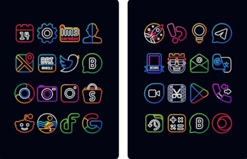 Gameplay screenshot from nambula lines icon pack for Android