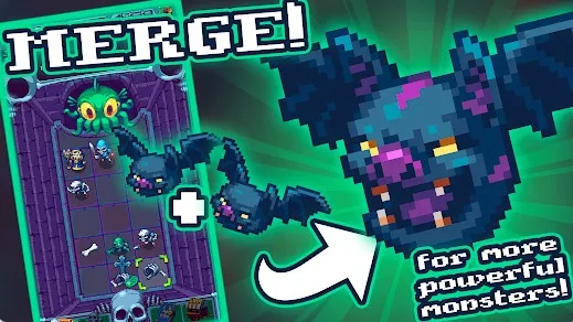 Gameplay screenshot from necromerger idle merge game for Android