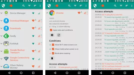 Gameplay screenshot from netguard no root firewall for Android