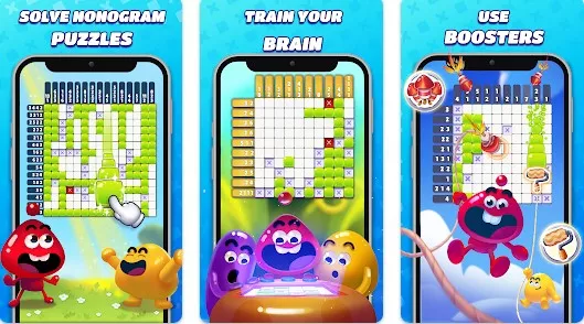 Gameplay screenshot from nonogram crossing logic puzzle for Android