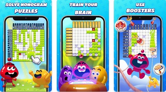 Gameplay screenshot from nonogram crossing logic puzzle for Android