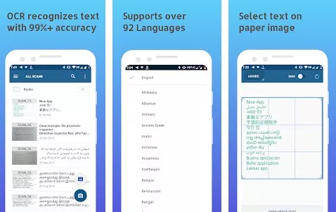 Gameplay screenshot from ocr text scanner convert an image to text for Android