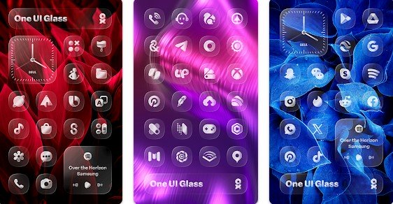 Gameplay screenshot from one ui glass icon pack for Android