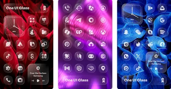 Gameplay screenshot from one ui glass icon pack for Android