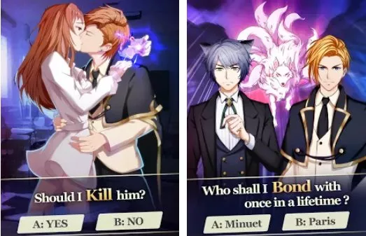 Gameplay screenshot from otome game love magic episode2 for Android