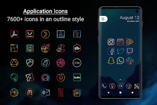 Gameplay screenshot from outline icons icon pack for Android