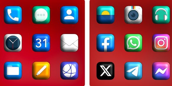 Gameplay screenshot from oxigen square 3d icon pack for Android