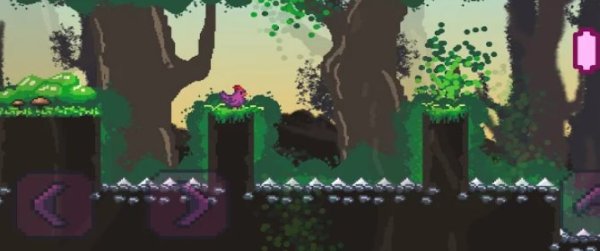 Gameplay screenshot from purple chicken 2d pixel platformer hardcore for Android