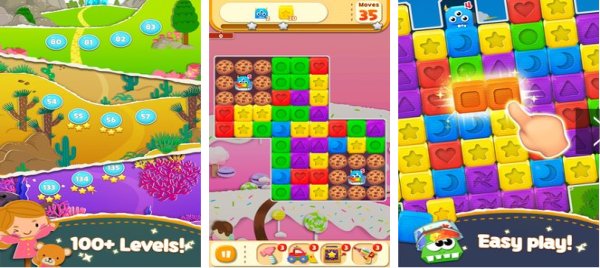 Gameplay screenshot from papermon story match blocks for Android
