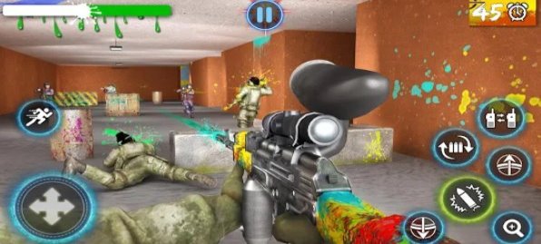 Gameplay screenshot from paintball arena shooting shooter survivor battle for Android