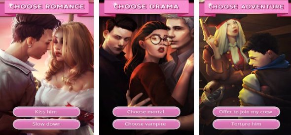Gameplay screenshot from romance club stories i play with choices for Android