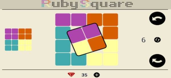 Gameplay screenshot from ruby square logical puzzle game 700 levels for Android