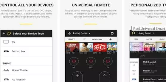 Gameplay screenshot from peel universal smart tv remote control for Android