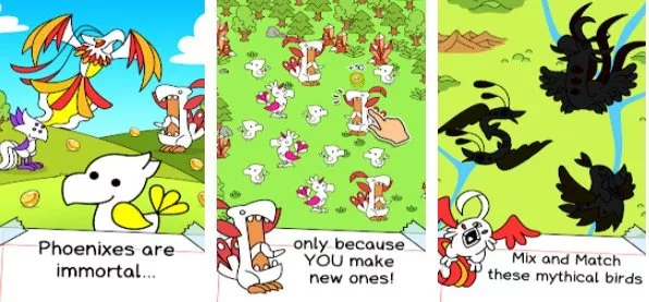 Gameplay screenshot from phoenix evolution create and merge legendary birds for Android