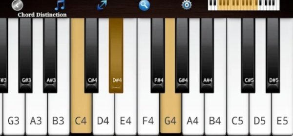 Gameplay screenshot from piano ear training for Android