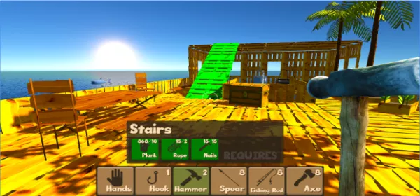 Gameplay screenshot from raft survival simulator for Android