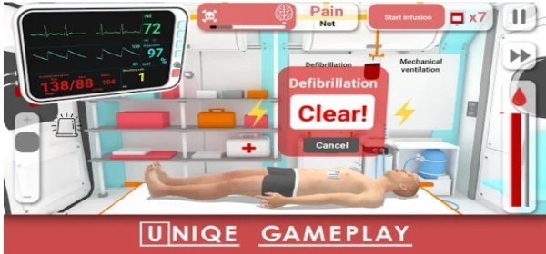Gameplay screenshot from reanimation inc 911 realistic doctor simulation for Android