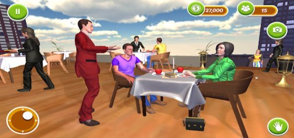 Gameplay screenshot from rooftop bar luxury restaurant cooking games for Android