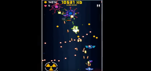 Gameplay screenshot from pixel craft space shooter for Android