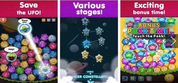 Gameplay screenshot from pokki pop link puzzle for Android