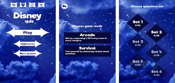 Gameplay screenshot from quiz for disney fans free trivia game for Android