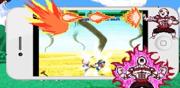 Gameplay screenshot from power fighters warrior super saiyan tenkai buko for Android