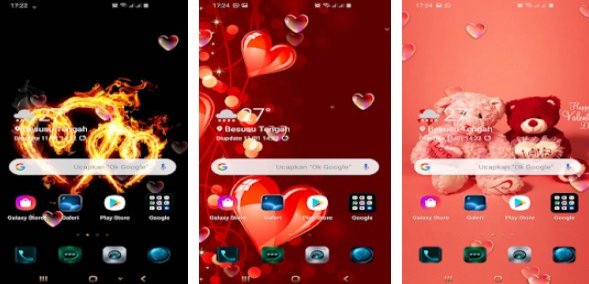 Gameplay screenshot from romantic love live wallpaper for Android