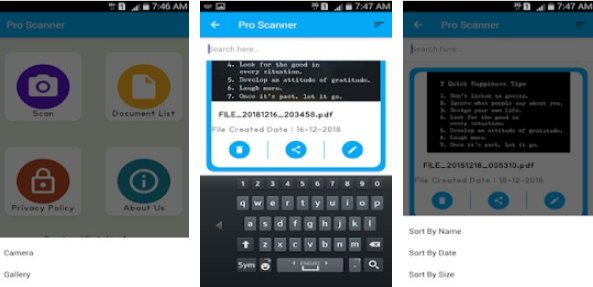 Gameplay screenshot from pro scanner pdf document scanner for Android
