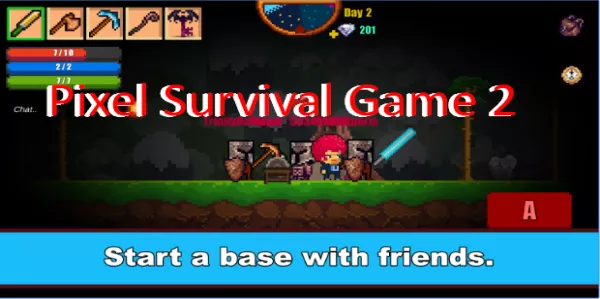 Gameplay screenshot from pixel survival game for Android