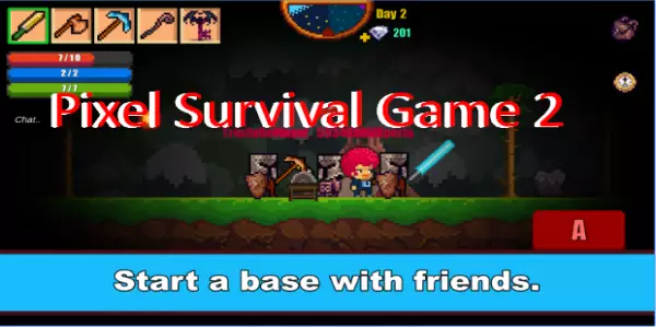 Gameplay screenshot from pixel survival game for Android