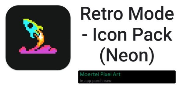 pacote de ícones do modo retrô neon