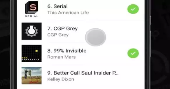 Gameplay screenshot from pocket casts for Android