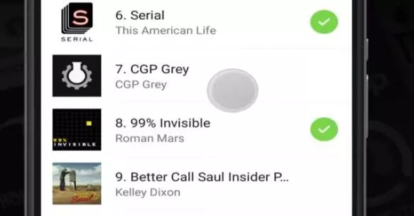 Gameplay screenshot from pocket casts for Android