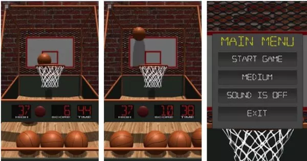 Gameplay screenshot from quick hoops basketball pro for Android