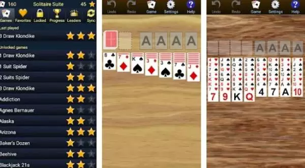 Gameplay screenshot from 150 plus card games solitaire pack for Android