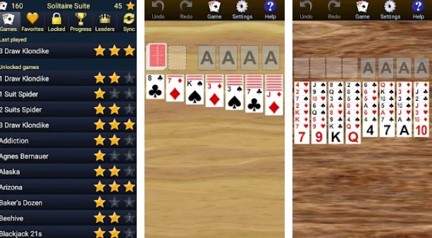 Gameplay screenshot from 150 plus card games solitaire pack for Android