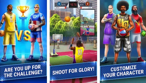 Gameplay screenshot from 3pt contest basketball games for Android