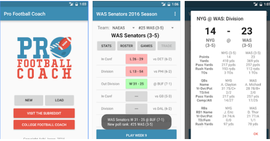 Gameplay screenshot from Pro Football Coach for Android