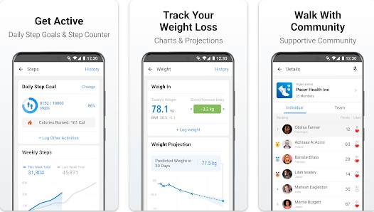 Gameplay screenshot from pacer pedometer and step tracker for Android