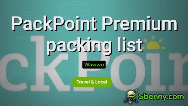 liste de colisage premium packpoint