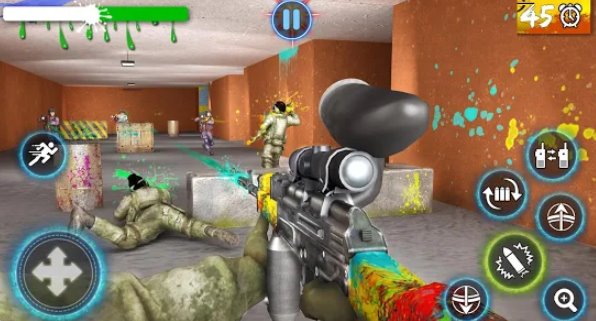 Gameplay screenshot from paintball arena shooting shooter survivor battle for Android