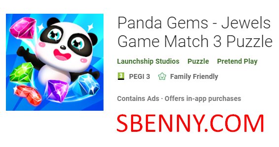Panda gemmes bijoux match match 3 puzzle