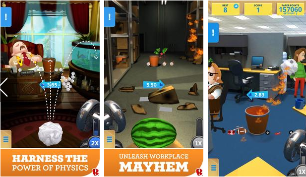 Gameplay screenshot from paper toss boss for Android
