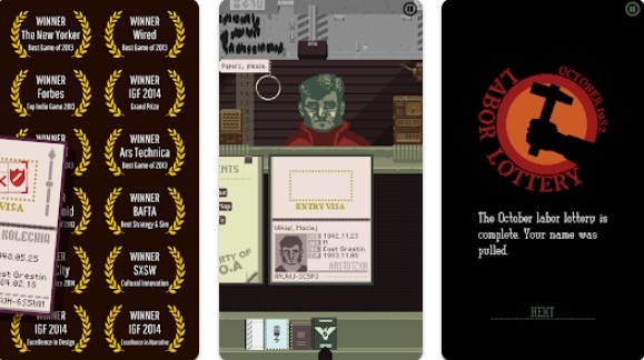 Gameplay screenshot from papers please for Android