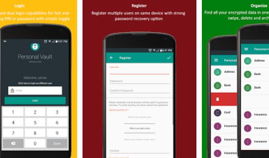 Gameplay screenshot from password manager and vault pro for Android