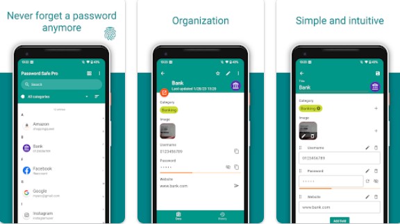 password safe and manager MOD APK Android