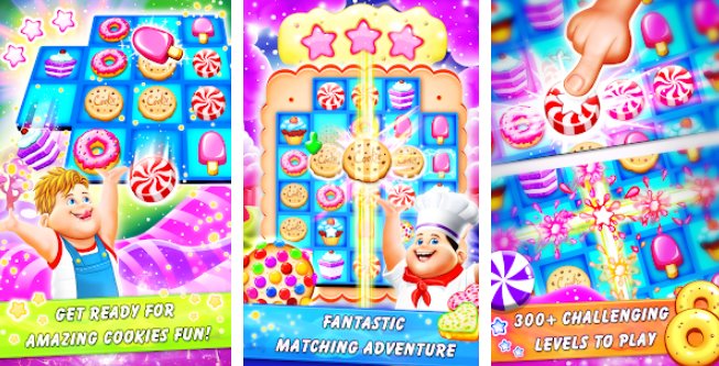 Gameplay screenshot from pastry jam free matching 3 game for Android