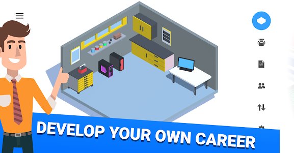 Gameplay screenshot from pc creator pc building simulator for Android