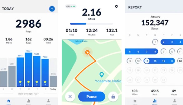 Gameplay screenshot from pedometer step counter free and calorie burner for Android