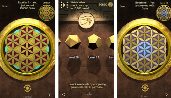 Gameplay screenshot from philosopher s stone a flower of life puzzle for Android